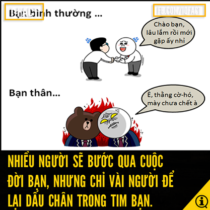 Sự khác nhau giữa bạn bình thường và bạn thân ;))