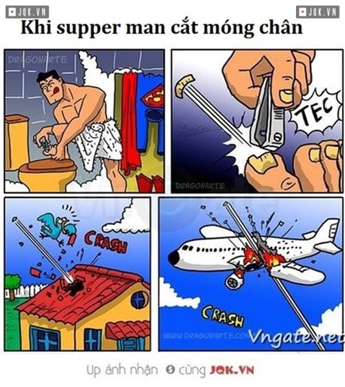 Khi super man cắt móng chân :))